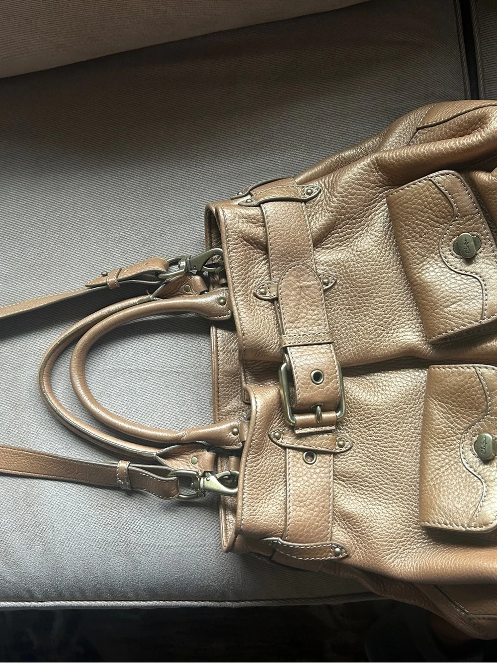 Cole Haan Metallic Bronze Leather Shoulder Bag